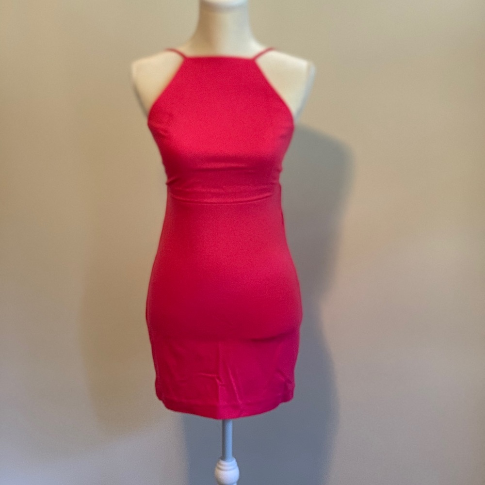 Red Backless Fitted Dress